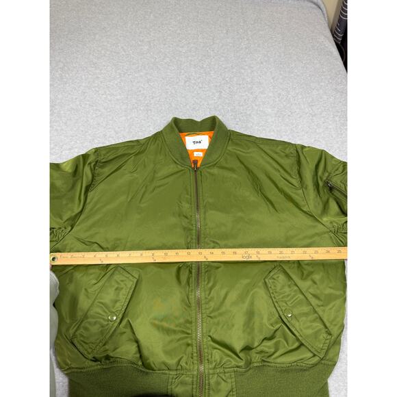 Aritzia TNA Womens Size L Down Tahoe Bomber Jacket Green - Picture 4 of 12